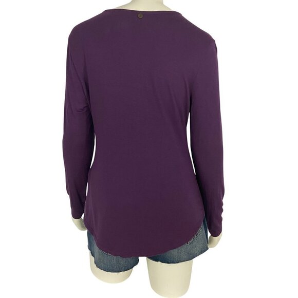 Soft Surroundings Women's Long Sleeve Bouse Top Size M V-Neck Purple NWOT - Picture 2 of 8
